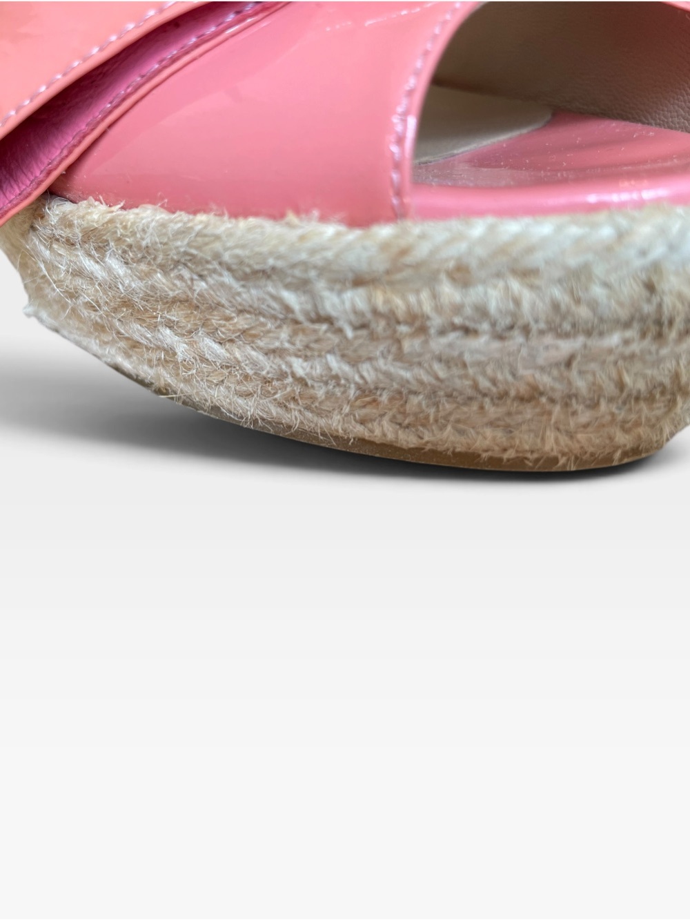 Valentino Mena Bow Patent Leather Wedge Espadrille Womens 8.5 39 Slide Sandals - Picture 12 of 13